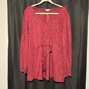 NEW Fat Face Cheetah Print Tunic Top Red Size US 10 (M)